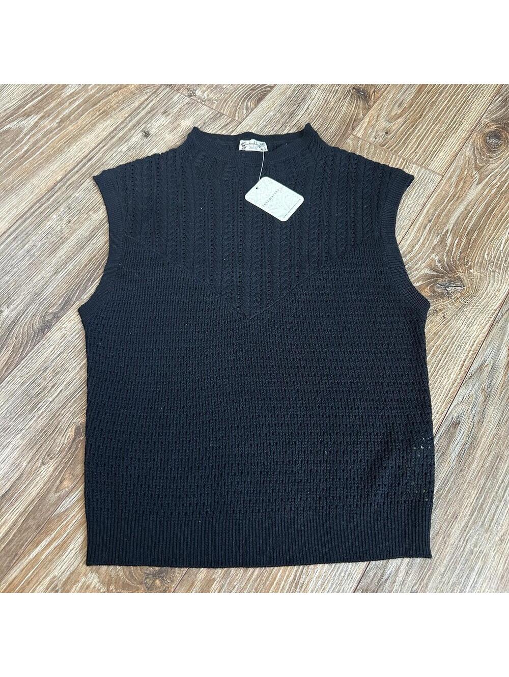 NWT Free People Intimately Black Knit Sleeveless Mock Neck Top Women’s XS
